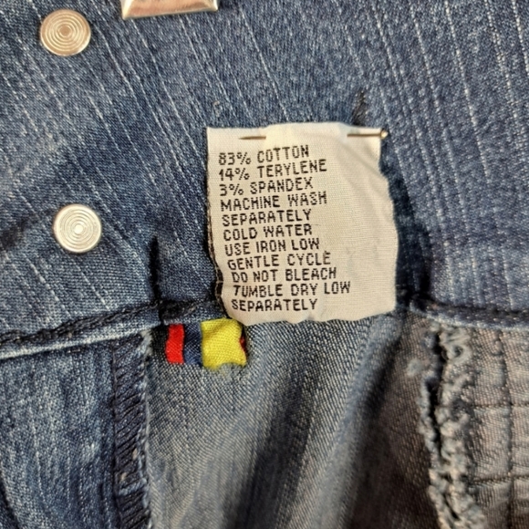 Silver Diva Colombian Women's Rhinestones Blue Jeans Size 12 - Picture 15 of 16